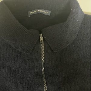 Wool navy blue Brandy Melville zip down sweater. One size.